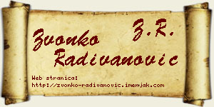 Zvonko Radivanović vizit kartica